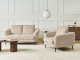 Beliani Sofa dla 2 osób KJAER Boucle Jasnobeżowy 4