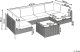 Beliani Sofa ogrodowa w kształcie U dla 6 osób Omegana Modułowy Technorattan Jasnobeżowy 1