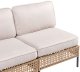 Beliani Sofa ogrodowa w kształcie U dla 6 osób Omegana Modułowy Technorattan Jasnobeżowy 6