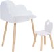 Beliani Stół z krzesłem dla dzieci Cloudy Biały 1