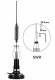 CB Antena Hustler Delta West Magnetyczna 70 cm Magnes 78 mm Kabel 4 m 150W 2
