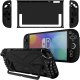 Strado Etui do Nintendo Switch 2 2025 Kickstand silikonowe 3-częściowe Czarne 1