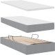 Mebel Elite Łóżko tapicerowane 90X190 szare z materacem z pojemnikiem jednoosobowe 9