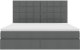 Mebel Elite Łóżko tapicerowane 180X200 szare dwuosobowe z pojemnikiem z materacem 7