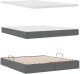 Mebel Elite Łóżko tapicerowane 180X200 szare dwuosobowe z pojemnikiem z materacem 8