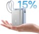 Baseus Powerbank PicoGo 10000mAh 45W z wyświetlaczem cyfrowym z wbudowanym kablem USB-C - tytanowy 9