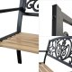Kontrasto Ławka ogrodowa parkowa LO1002 127x58x83 cm drewno metal z oparciem 4