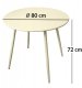 Kontrasto Stół ogrodowy DOMO fi80 72 cm kremowy metalowy okrągły na taras balkon 2