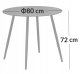 Kontrasto Stół ogrodowy DOMO fi80 72 cm czarny metalowy okrągły na taras balkon 2