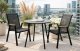 Kontrasto Stół ogrodowy DOMO fi80 72 cm czarny metalowy okrągły na taras balkon 4