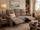 Kontrasto Sofa fotel rozkładany TIMO TRIO 177 cm szenil brązowy 3-osobowa 10