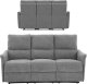 Kontrasto Sofa fotel rozkładany TIMO TRIO 177 cm szenil szary 3-osobowa 2