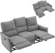 Kontrasto Sofa fotel rozkładany TIMO TRIO 177 cm szenil szary 3-osobowa 3