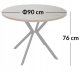 Kontrasto Stół okrągły Erik fi90 76 cm orzech blat nogi metal do jadalni kuchni 2