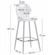 Kontrasto Hoker barowy Aria 3D 107 cm tapicerowany beżowy stelaż czarny metal 2