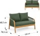 Kontrasto Zestaw mebli ogrodowych MAKIRA 4os akacja sofa 2 fotele stolik 10
