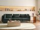 Beliani Sofa modułowa dla 3 osób EGERIS Ciemnozielony Sztruks (726943 Bel) 2