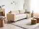 Beliani Sofa rozkładana dla 3 osób KVAM Boucle Jasnobeżowy ze schowkiem (672357) 8
