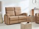 Beliani Sofa z manualną funkcją relaksu dla 2 osób VERDAL Welur Jasnobrązowy (810884) 3