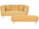 Beliani Sofa dla 2 osób HABO Musztardowy z otomaną (807499) 1