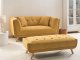 Beliani Sofa dla 2 osób HABO Musztardowy z otomaną (807499) 2