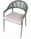 Garden4You Zestaw 4 krzeseł ogrodowych z poduszkami ORMEA Metal Zielony (812776) 11