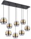 Lampa wisząca Globe Milley Czarna Matowa, Szkło, 8x E27, Globo 3
