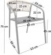 Gerimport Krzesło ogrodowe PORTINO 53x62x75 technorattan textilene sztaplowane czarne 3