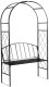 Vilde Pergola ogrodowa z ławką metalowa czarna 115x50x210 cm (5900670122239) 11