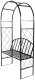 Vilde Pergola ogrodowa z ławką metalowa czarna 115x50x210 cm (5900670122239) 3