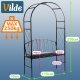 Vilde Pergola ogrodowa z ławką metalowa czarna 115x50x210 cm (5900670122239) 5