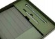 Giftdeco Elegancki Zestaw Prezentowy - Skórzany Notes A5 z Długopisem w Pudełku Prezentowym - Oliwkowa Zieleń - EE14 3