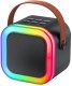 Głośnik Lean Zestaw Do Karaoke Głośnik Bluetooth Dwa Mikrofony Światła LED Czarny 2