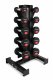UNDERFIT Zestaw hantli gumowanych 1-6 kg ze stojakiem pionowym 6 par UNDERFIT 2