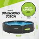 Virtufit Basen ogrodowy stelażowy VirtuFit 305x76 cm z pompą filtrującą antracyt 4