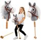 LeanToys Hobby Horse Koń Na Kiju Głowa Konia Dźwięki Galopu Rżenia Szary 100 cm EDUKAMP (30981) 1