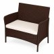 Ambiance Sofa ogrodowa dwuosobowa z poduszką ławka na balkon taras ogród brązowa MultiGarden EDUKAMP (5362) 5