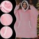 Colour Pleasure Ciepła bluza kocobluza XXL koc oversize 2w1 gruba długa futrzak z kapturem 11