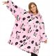 Colour Pleasure Ciepła bluza kocobluza XXL koc oversize 2w1 gruba długa futrzak z kapturem 16