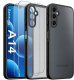 krainaGSM Etui Do Samsung A14 5G Wzmacniane Matowe Czarne Pancerne 2X Szkło 1