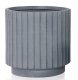 Polnix Doniczka ceramiczna osłonka dekoracyjna ryflowana szara 36 cm 1