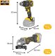 Zestaw elektronarzędzi JCB Professional Zestaw Wiertarko-wkrętarka 75 Nm Szlifierka kątowa 125 mm 2x 5Ah Ładowarka 4,5A Torba (JCB-18PKIT-4) 3