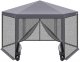 Saska Garden Pawilon ogrodowy sześciokątny 2x2x2x2.5M z moskitierą szary 1