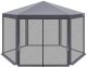 Saska Garden Pawilon ogrodowy sześciokątny 2x2x2x2.5M z moskitierą szary 3
