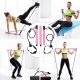 R2 Taśmy pilates zestaw do ćwiczeń z drążkiem i gumami oporowymi 2 sztuki róż (5908222258252) 2