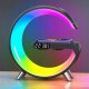 Lampa stołowa Atmosphere Lampa LED RGB ładowarka indukcyjna 15W + zegar + głośnik Bluetooth Czarna 3