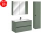 UAB KAME Zestaw meblowy 100cm z umywalką meblową FLY, baterią umywalkową, szafką z lustrem i szafką wysoką (set-sog 100cm fly nb mc hc) 24
