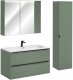 UAB KAME Zestaw meblowy 100cm z umywalką meblową FLY, baterią umywalkową, szafką z lustrem i szafką wysoką (set-sog 100cm fly nb mc hc) 25