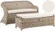 Beliani Sofa ogrodowa z otomaną dla 2 osób SUSUA Rattan Naturalny 1