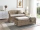 Beliani Sofa ogrodowa z otomaną dla 2 osób SUSUA Rattan Naturalny 4